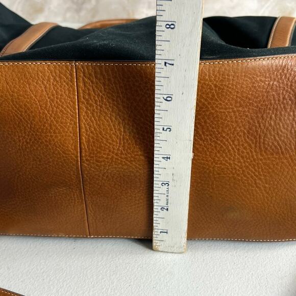 Fossil Satchel Bag Top Handle Crossbody Kendall Black Textile Brown Leather Trim - Picture 15 of 16